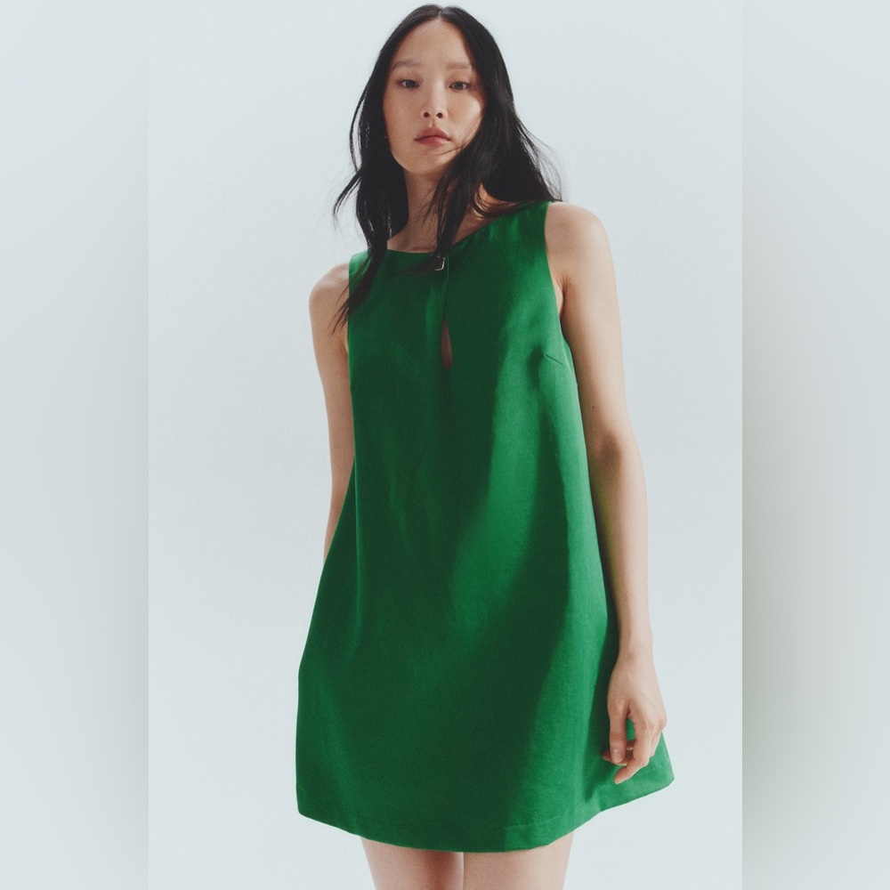 H&M A-Line Linen Blend Dress